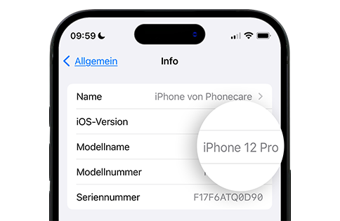 How to find model number iOS